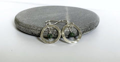 Sterling silver hoop earrings with African turquoise jasper