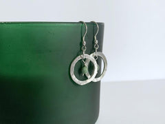 Sterling silver hoop earrings with African turquoise jasper