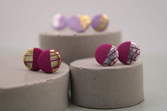 Polymer clay button stud earrings - different colours to choose from!