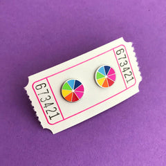 Colour wheel stud earrings (bright or pastel)