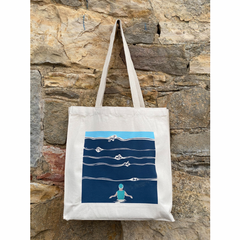 Just the water and me wild swimming canvas tote bag