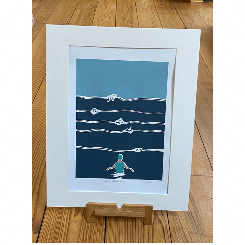 The Water and Me A4 mounted print
