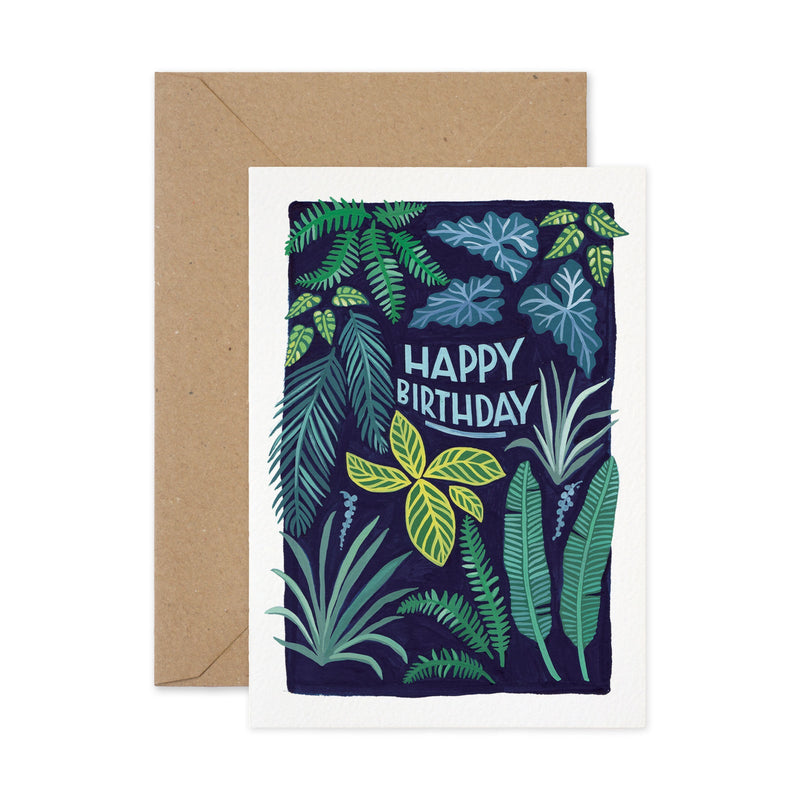 Happy birthday leaves card