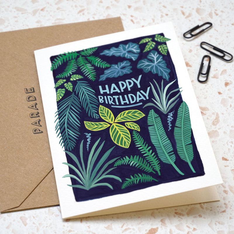 Happy birthday leaves card