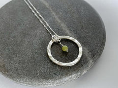 Sterling silver necklace with Lemon Jasper