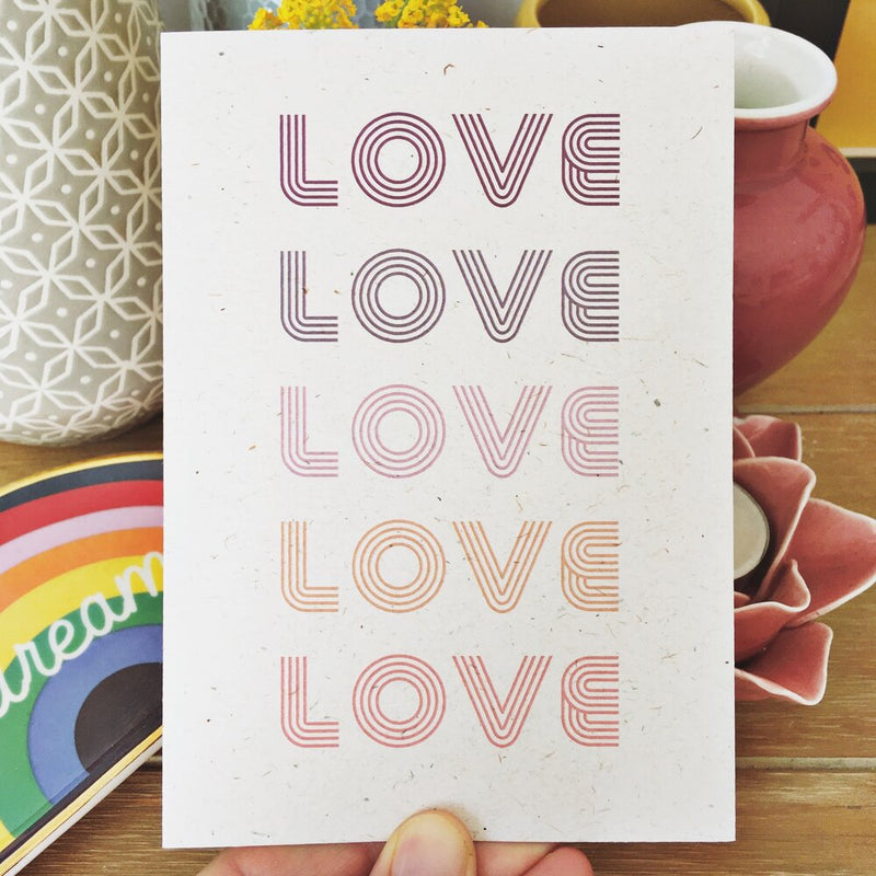 Love love love love card - retro style