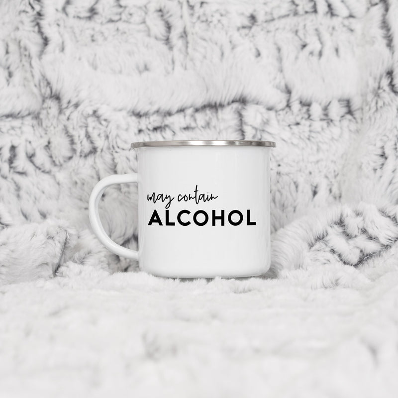May contain alcohol enamel mug