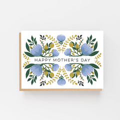 Happy Mother's Day floral card (blue or green)