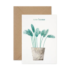 New home pot plant card