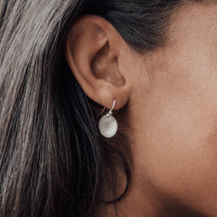 Drop earrings – Sterling Silver oval sands disc drops