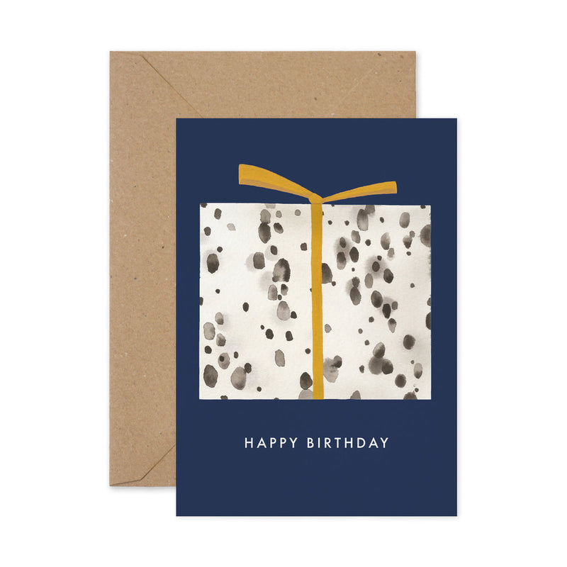 Happy birthday polkadot present card