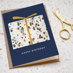 Happy birthday polkadot present card