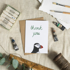 Thank you puffin card