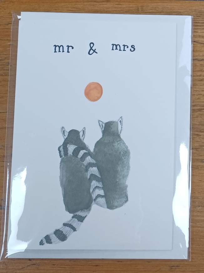 Mr & Mrs lemurs card