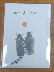 Mr & Mrs lemurs card