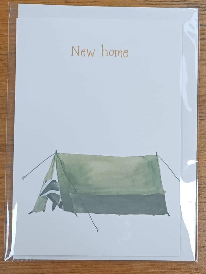 New home tent & badger card