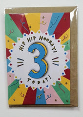 3 today hip hip hooray card