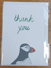 Thank you puffin card