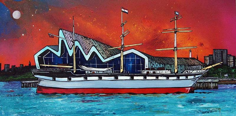 Small mounted print - Riverside Museum & The Glenlee