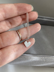 Small sterling silver heart necklace