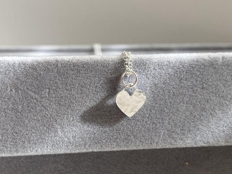 Small sterling silver heart necklace