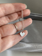 Small sterling silver heart necklace