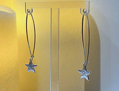 Sterling silver star drop earrings