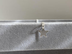 Sterling silver textured star necklace