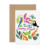 To the happy couple tropical birds card